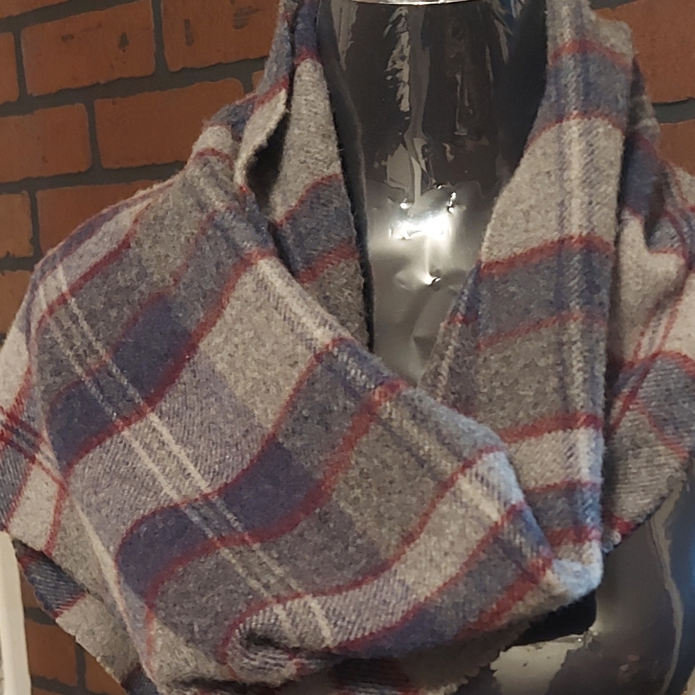 Plaid Tartan Scarf Wool Blend Fringe Scarf Academia Preppy Fall Winter